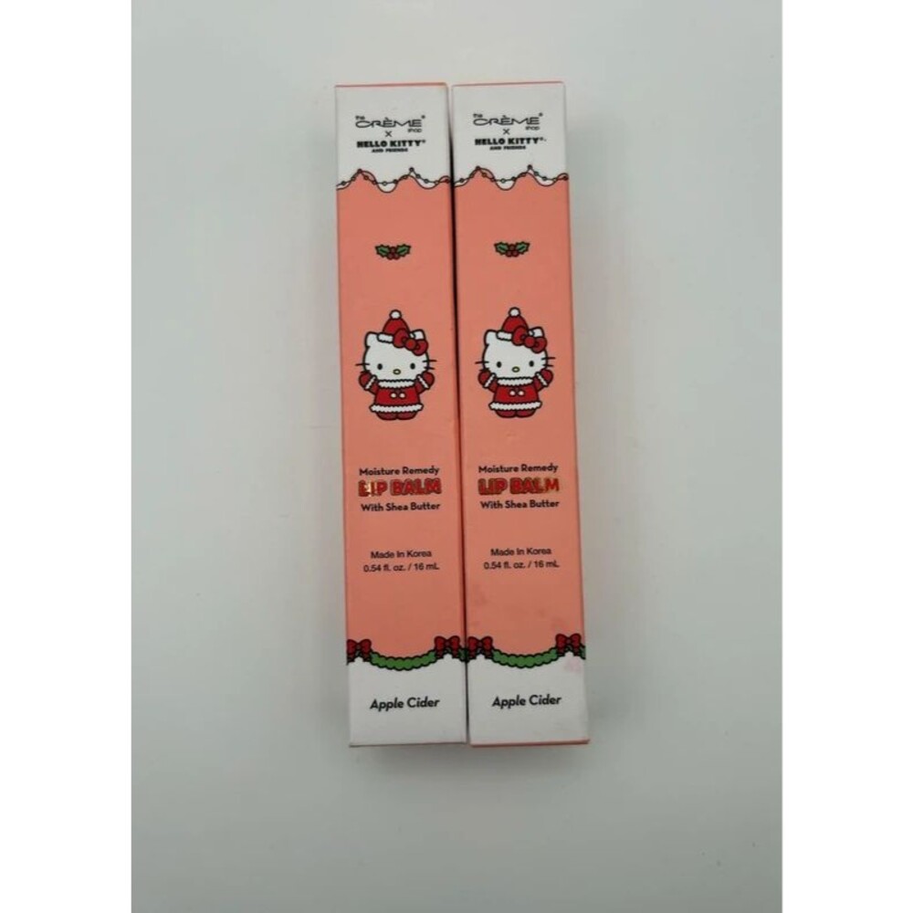 2 The Crème Shop X Hello Kitty Moisture Remedy Lip Balm Shea Butter Apple Cider